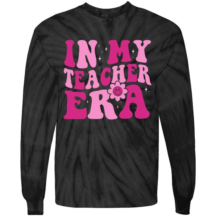 In My Teacher Era Groovy Pink Teacher Tie-Dye Long Sleeve Shirt