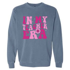 In My Teacher Era Groovy Pink Teacher Garment-Dyed Sweatshirt