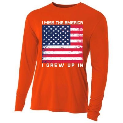 I Miss The America I Grew Up In Grunge Gift Cooling Performance Long Sleeve Crew