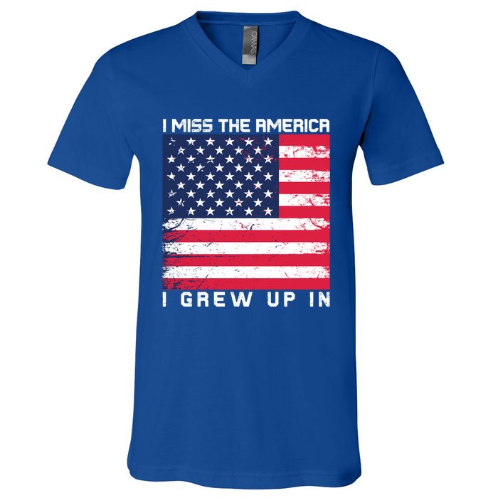 I Miss The America I Grew Up In Grunge Gift V-Neck T-Shirt