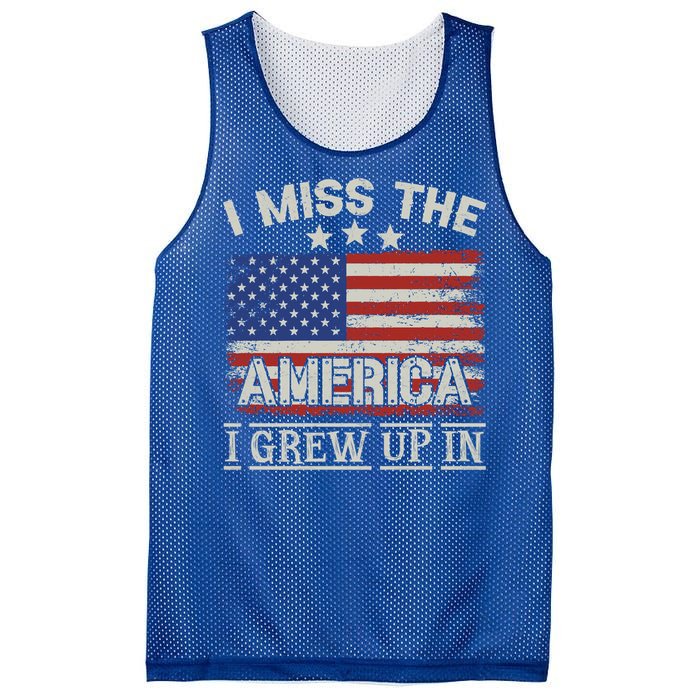 I Miss The America I Grew Up In Vintage American Usa Flag Great Gift Mesh Reversible Basketball Jersey Tank