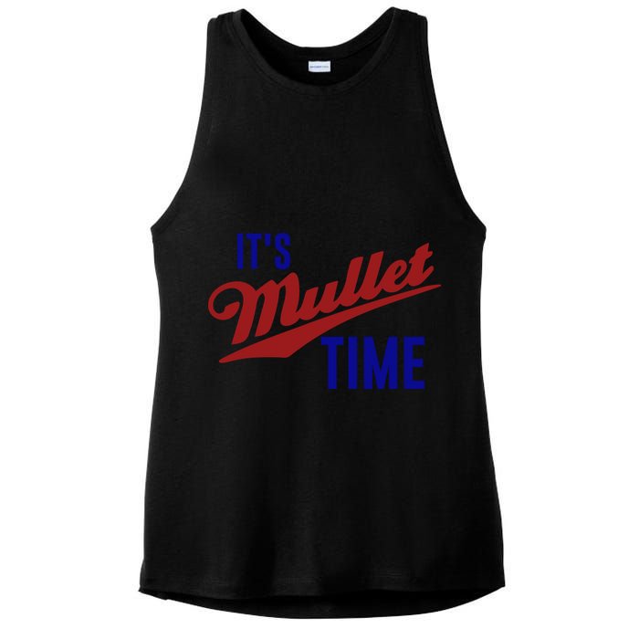 It’s Mullet Time, Funny Redneck Mullet Ladies PosiCharge Tri-Blend Wicking Tank