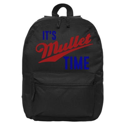 It’s Mullet Time, Funny Redneck Mullet 16 in Basic Backpack