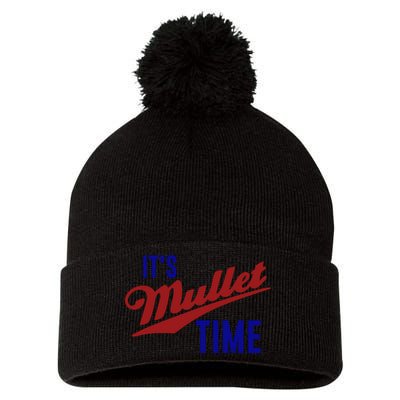 It’s Mullet Time, Funny Redneck Mullet Pom Pom 12in Knit Beanie