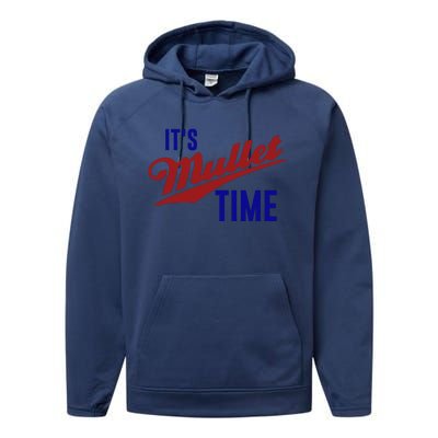 It’s Mullet Time, Funny Redneck Mullet Performance Fleece Hoodie