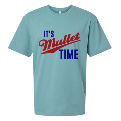 It’s Mullet Time, Funny Redneck Mullet Sueded Cloud Jersey T-Shirt
