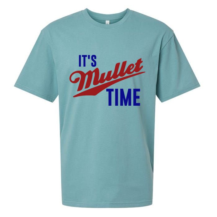It’s Mullet Time, Funny Redneck Mullet Sueded Cloud Jersey T-Shirt