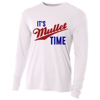 It’s Mullet Time, Funny Redneck Mullet Cooling Performance Long Sleeve Crew