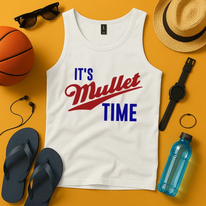 It’s Mullet Time, Funny Redneck Mullet Tank Top