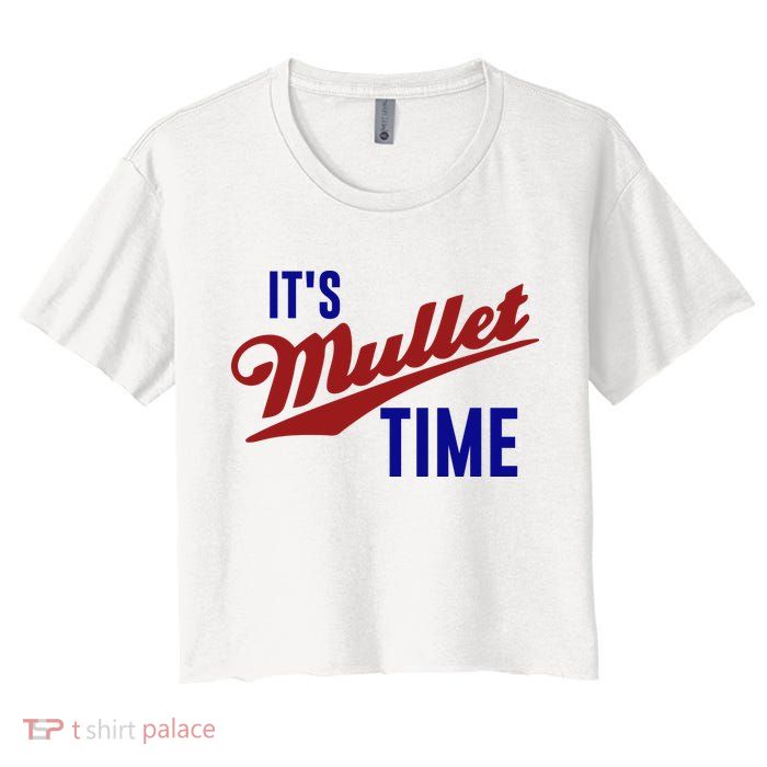 It’s Mullet Time, Funny Redneck Mullet Crop Top