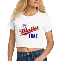 It’s Mullet Time, Funny Redneck Mullet Crop Top