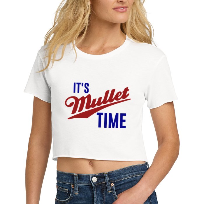 It’s Mullet Time, Funny Redneck Mullet Crop Top