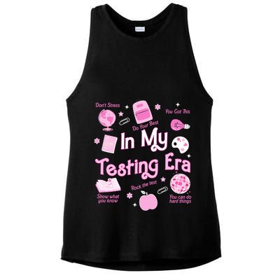 In My Testing Era Teachers Student Rock Testing Day Ladies PosiCharge Tri-Blend Wicking Tank