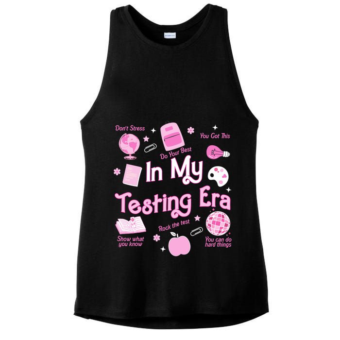 In My Testing Era Teachers Student Rock Testing Day Ladies PosiCharge Tri-Blend Wicking Tank