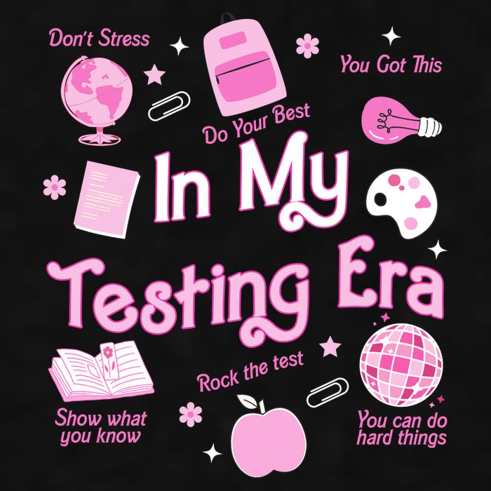 In My Testing Era Teachers Student Rock Testing Day Ladies PosiCharge Tri-Blend Wicking Tank