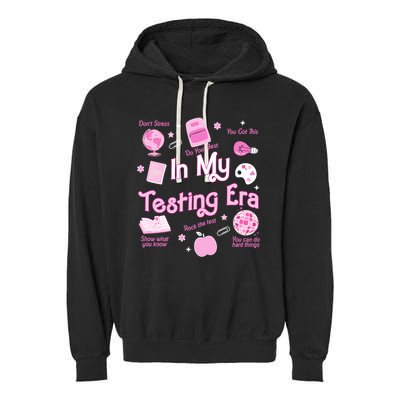 In My Testing Era Teachers Student Rock Testing Day Garment-Dyed Fleece Hoodie