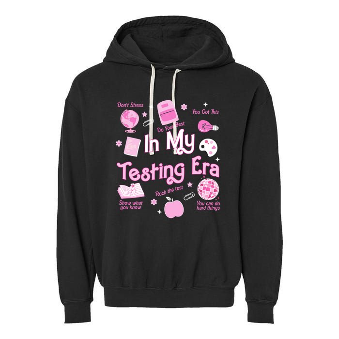In My Testing Era Teachers Student Rock Testing Day Garment-Dyed Fleece Hoodie