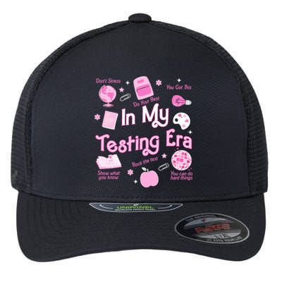 In My Testing Era Teachers Student Rock Testing Day Flexfit Unipanel Trucker Cap