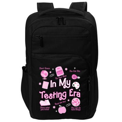 In My Testing Era Teachers Student Rock Testing Day Impact Tech Backpack