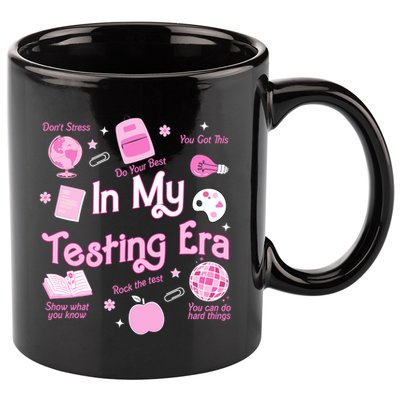 In My Testing Era Teachers Student Rock Testing Day 11oz C Handle Ceramic Mug
