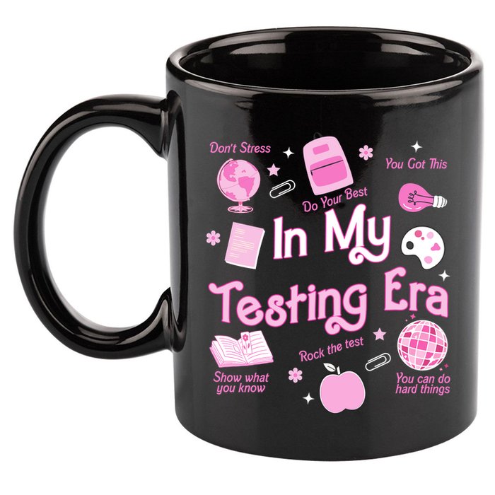 In My Testing Era Teachers Student Rock Testing Day 11oz C Handle Ceramic Mug