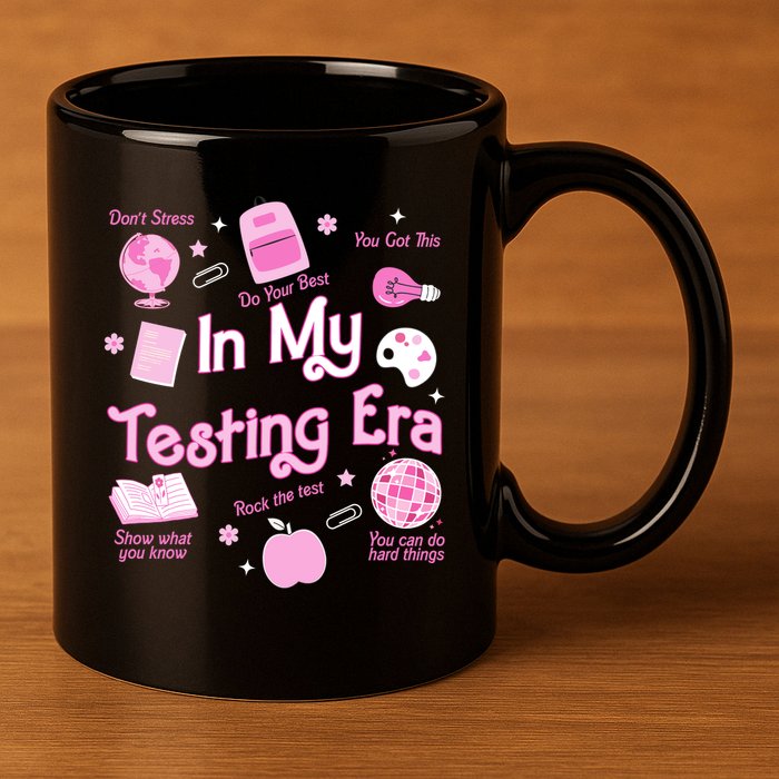 In My Testing Era Teachers Student Rock Testing Day 11oz C Handle Ceramic Mug