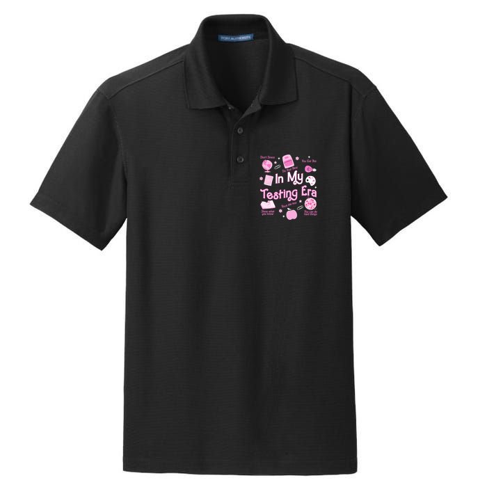 In My Testing Era Teachers Student Rock Testing Day Dry Zone Grid Polo