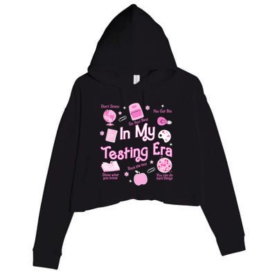 In My Testing Era Teachers Student Rock Testing Day Crop Fleece Hoodie