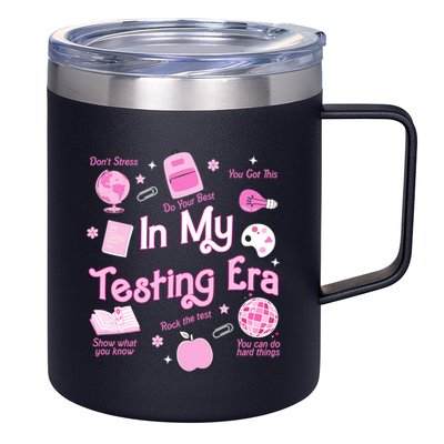 In My Testing Era Teachers Student Rock Testing Day 12oz Stainless Steel Coffee Mug