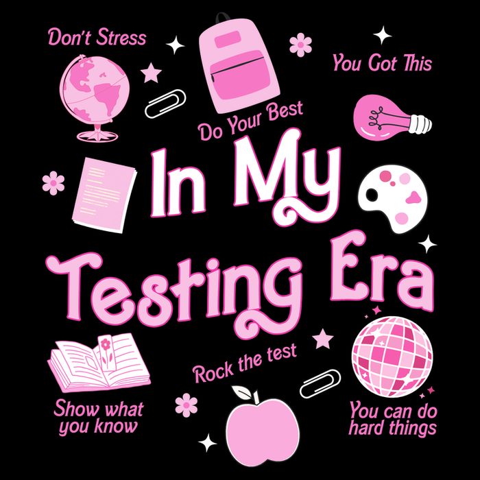 In My Testing Era Teachers Student Rock Testing Day Cropped Pullover Crew