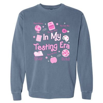 In My Testing Era Teachers Student Rock Testing Day Garment-Dyed Sweatshirt