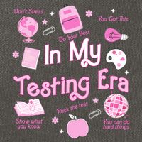 In My Testing Era Teachers Student Rock Testing Day Cotton Canvas Backpack