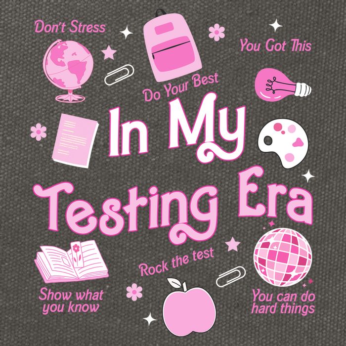 In My Testing Era Teachers Student Rock Testing Day Cotton Canvas Backpack