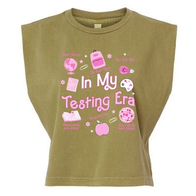 In My Testing Era Teachers Student Rock Testing Day Garment-Dyed Women's Muscle Tee