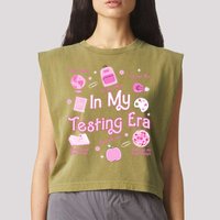 In My Testing Era Teachers Student Rock Testing Day Garment-Dyed Women's Muscle Tee