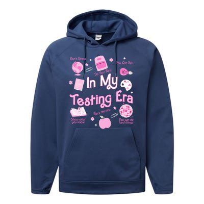 In My Testing Era Teachers Student Rock Testing Day Performance Fleece Hoodie