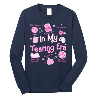 In My Testing Era Teachers Student Rock Testing Day Long Sleeve Shirt