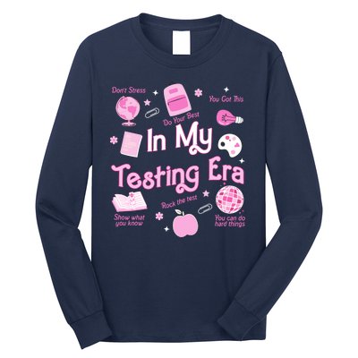 In My Testing Era Teachers Student Rock Testing Day Long Sleeve Shirt