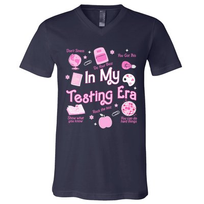 In My Testing Era Teachers Student Rock Testing Day V-Neck T-Shirt