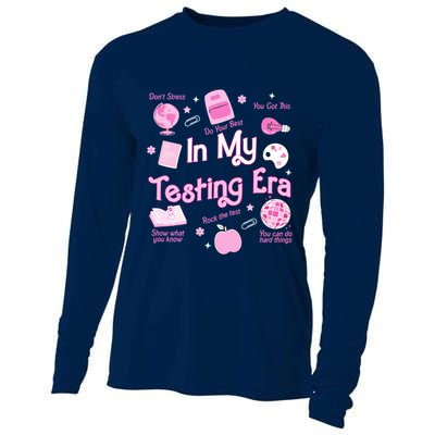 In My Testing Era Teachers Student Rock Testing Day Cooling Performance Long Sleeve Crew