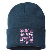 In My Testing Era Teachers Student Rock Testing Day Sustainable Knit Beanie