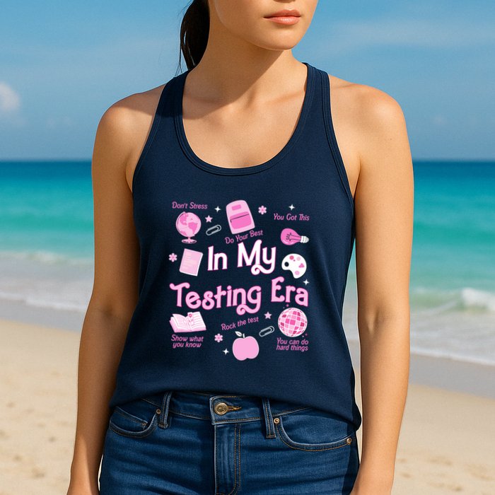 In My Testing Era Teachers Student Rock Testing Day Womens Tank Top