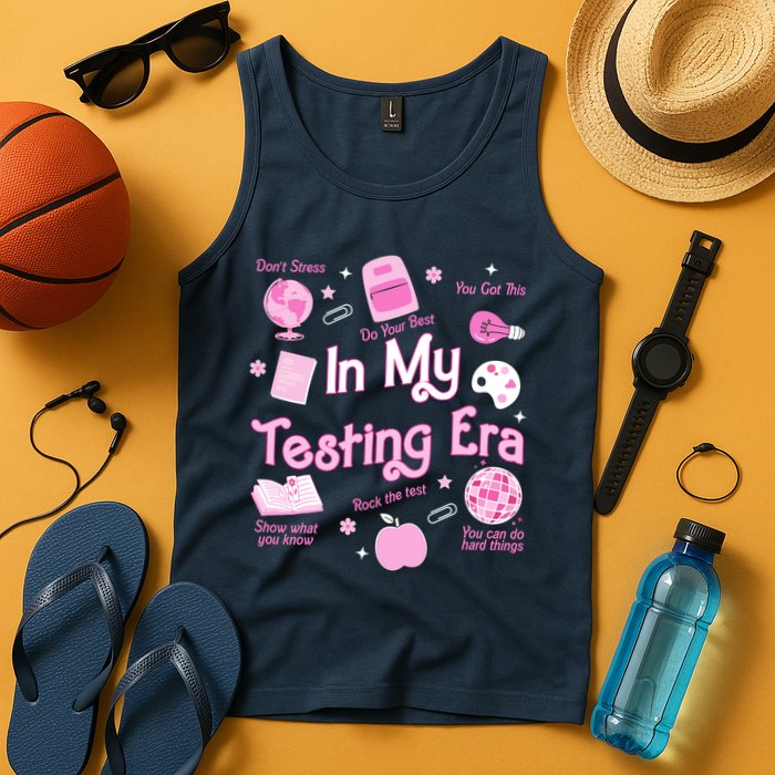 In My Testing Era Teachers Student Rock Testing Day Tank Top
