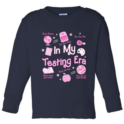 In My Testing Era Teachers Student Rock Testing Day Toddler Long Sleeve Shirt