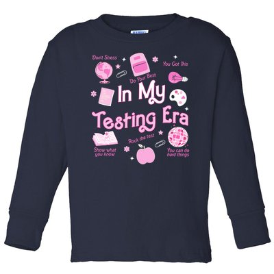 In My Testing Era Teachers Student Rock Testing Day Toddler Long Sleeve Shirt