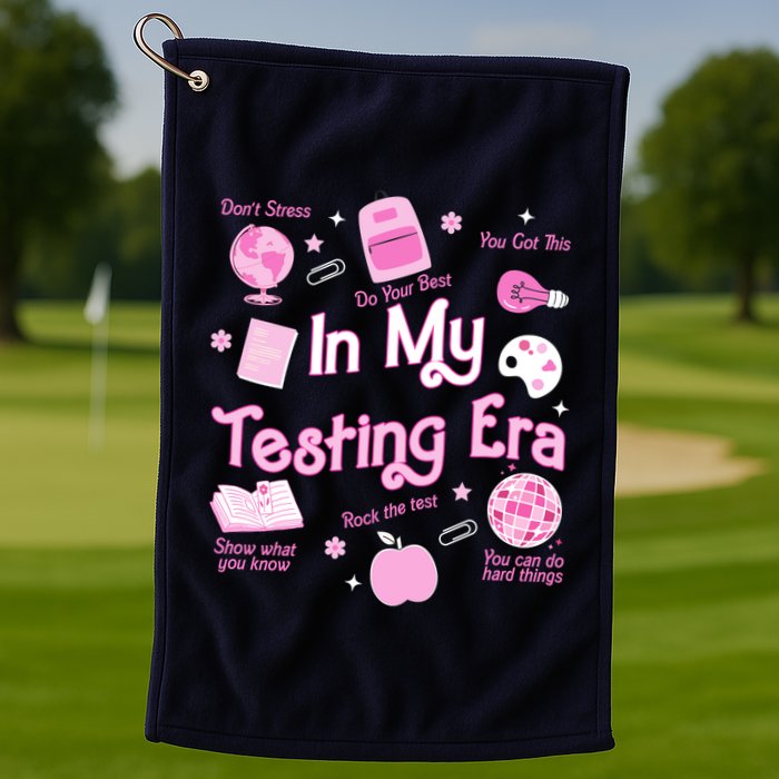 In My Testing Era Teachers Student Rock Testing Day Golf Towel