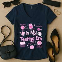 In My Testing Era Teachers Student Rock Testing Day Women's V-Neck T-Shirt
