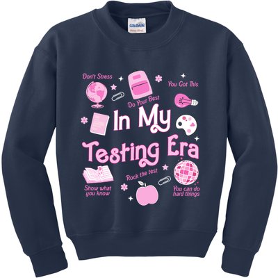 In My Testing Era Teachers Student Rock Testing Day Kids Sweatshirt