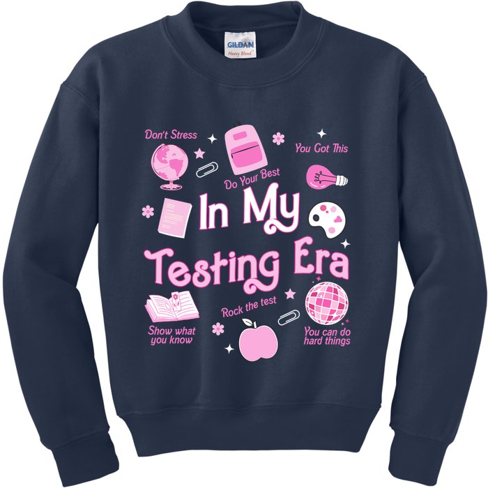 In My Testing Era Teachers Student Rock Testing Day Kids Sweatshirt