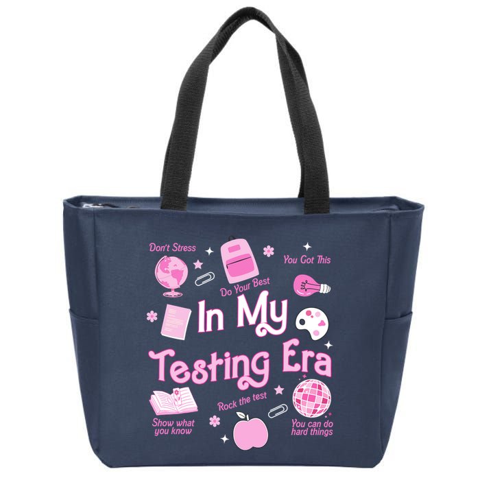 In My Testing Era Teachers Student Rock Testing Day Zip Tote Bag